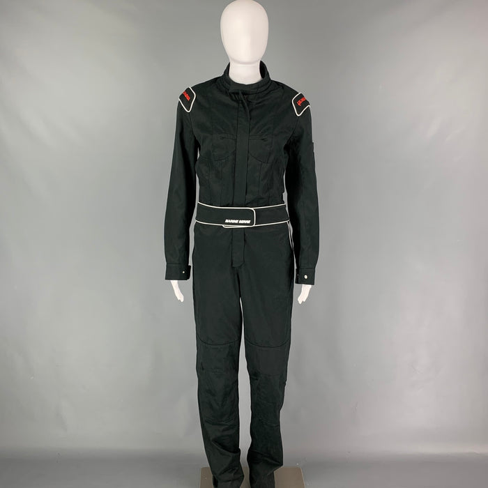 MARINE SERRE Size M Black White Cotton Long Sleeve Jumpsuit