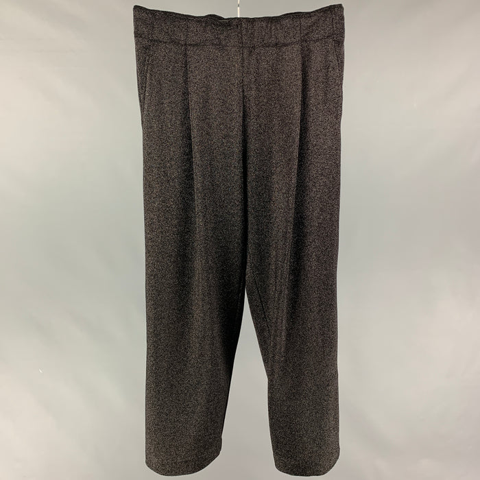 DRIES VAN NOTEN Size M Black Metallic Polyamide Metal Casual Pants