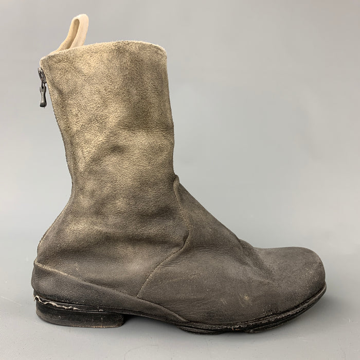 VOLGA VOLGA Size 7.5 Grey Distressed Leather Ankle Boots