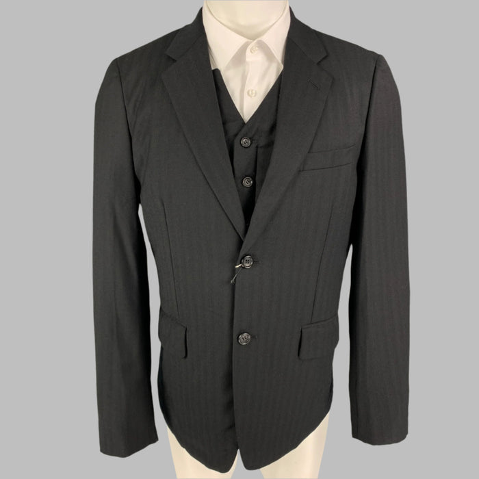 COMME des GARCONS HOMME PLUS FW10 Size M Black Stripe Wool Sport Coat