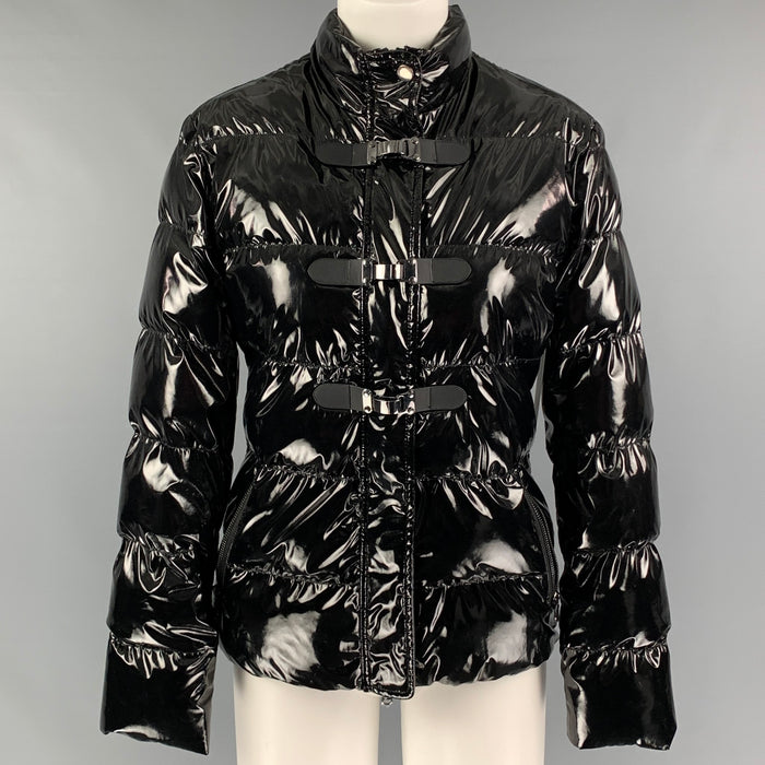 EMPORIO ARMANI Size M Black Quilted Hook & Loop Jacket