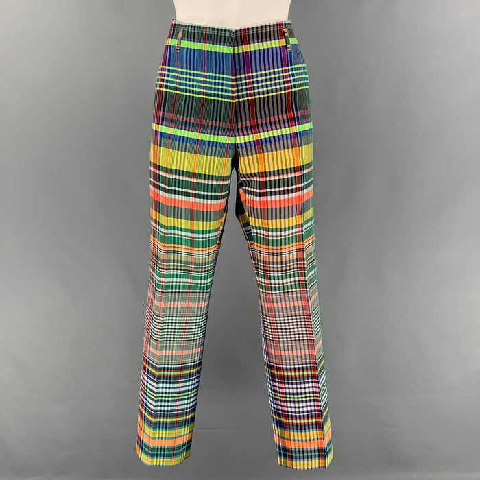 DRIES VAN NOTEN Size 8 Multi-Color Polyester Cotton Jacquard Dress Pants