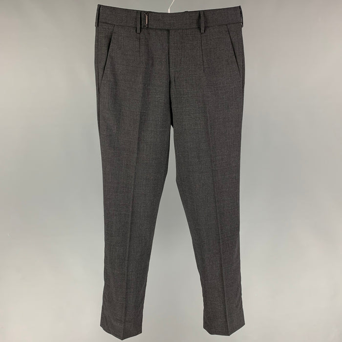 PRADA Size 28 Grey Virgin Wool Dress Pants