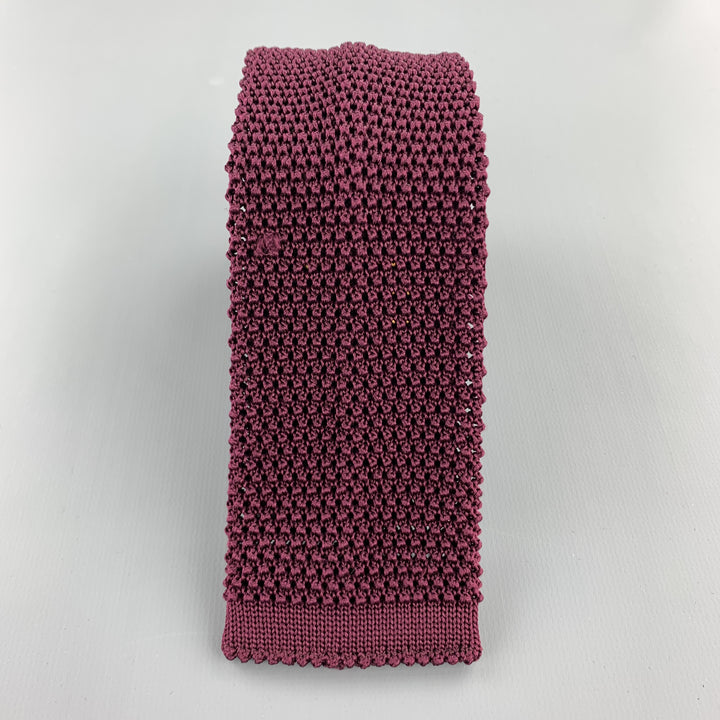 BUDD Raspberry Silk Textured Knit Tie