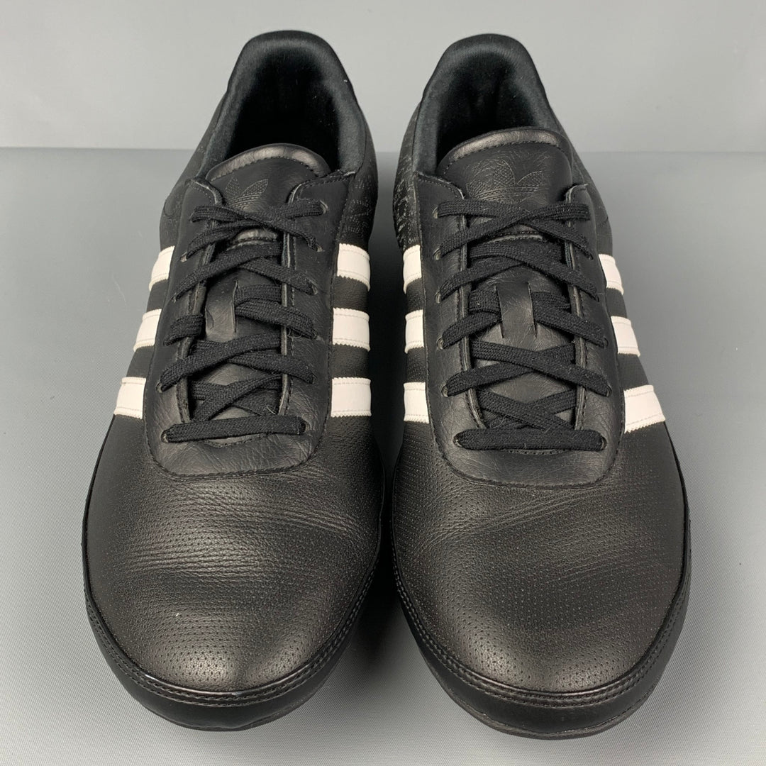 PORSCHE DESIGN x ADIDAS Taille 9,5 Baskets à lacets en cuir blanc noir