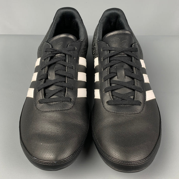 PORSCHE DESIGN x ADIDAS Taille 9,5 Baskets à lacets en cuir blanc noir