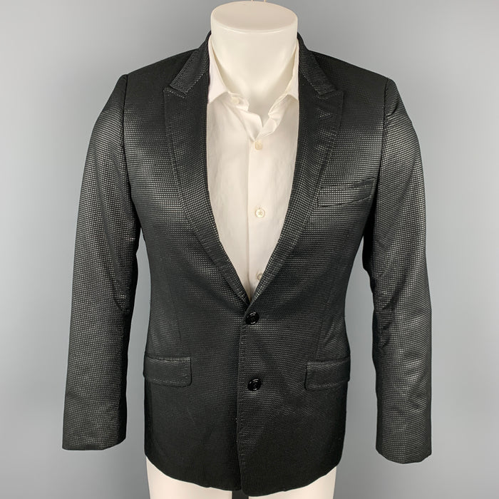 VERSACE COLLECTION Trend Size 36 Black Metallic Viscose Blend Sport Coat