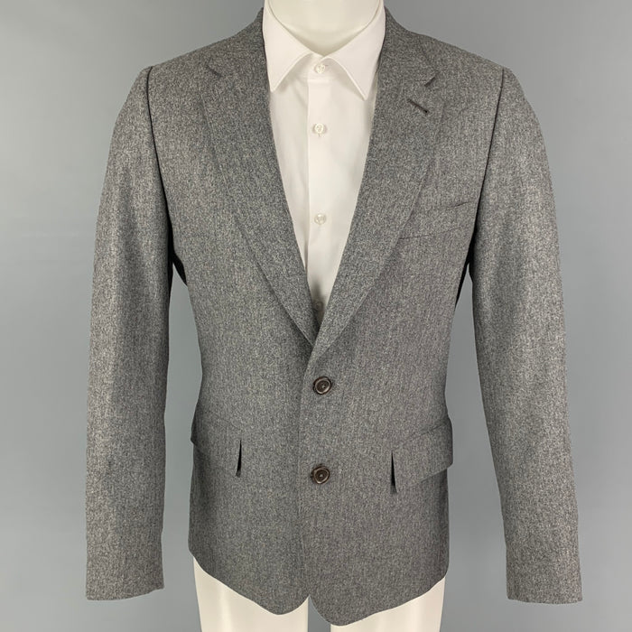 PAUL SMITH Talla 38 Abrigo deportivo con solapa de muesca y cachemira de lana gris