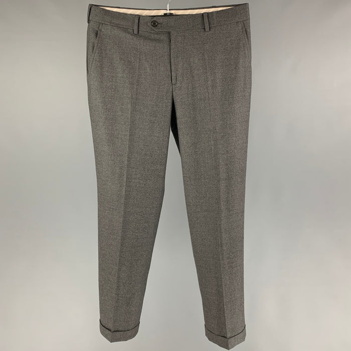 BLACK FLEECE Size 34 Grey Wool Zip Fly Dress Pants