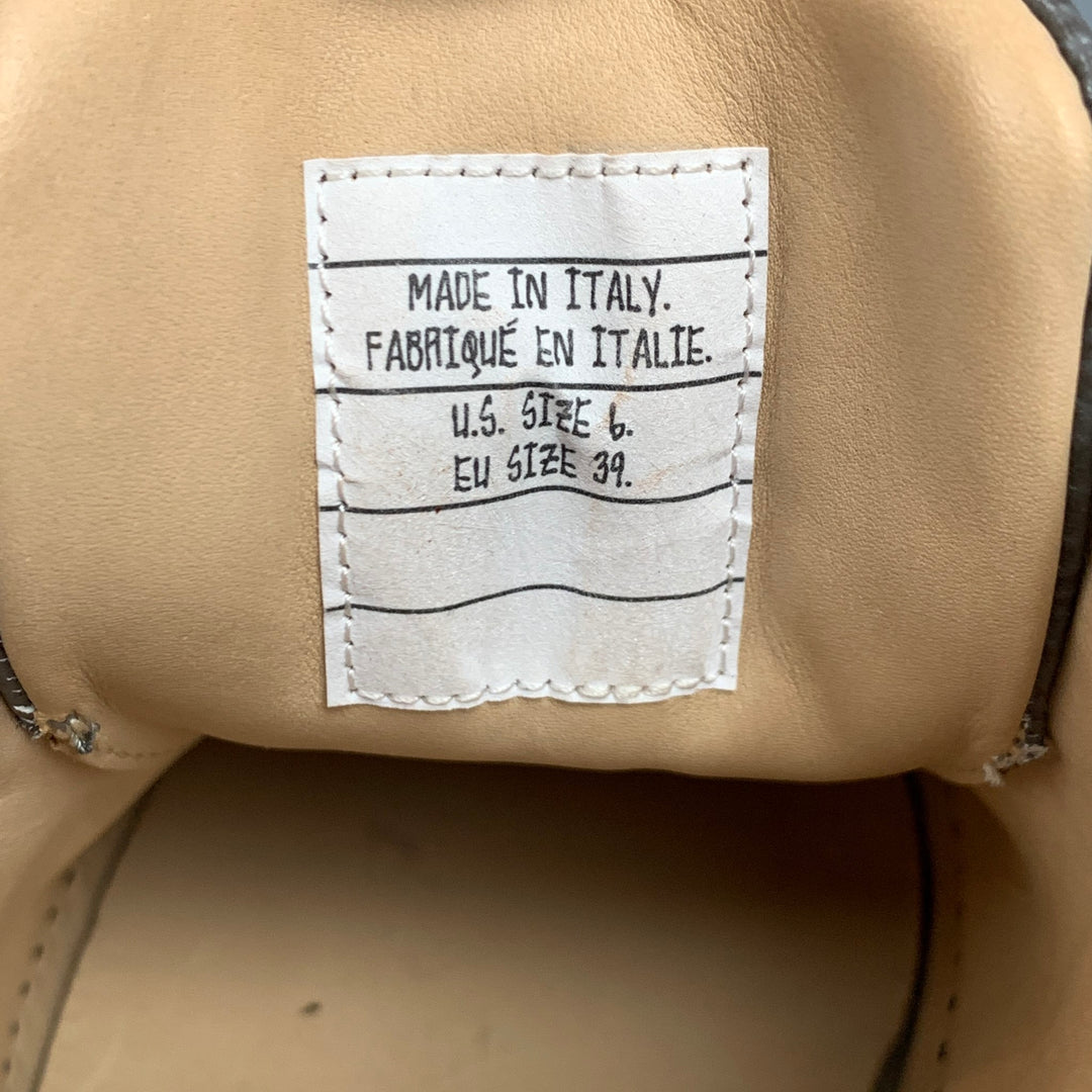 THOM BROWNE Size 6 Grey & Black Color Block Leather Cap Trainer Sneakers