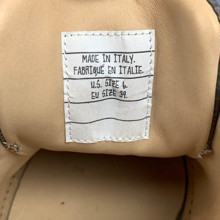 THOM BROWNE Size 6 Grey & Black Color Block Leather Cap Trainer Sneakers