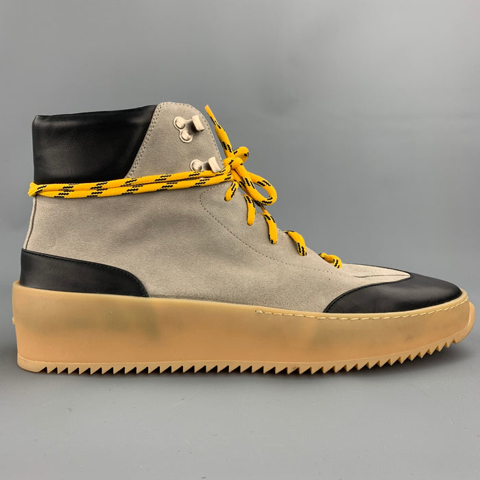 FEAR OF GOD Sixth Collection Size 11 Taupe & Black Color Block Leather High Top Hiking Sneakers