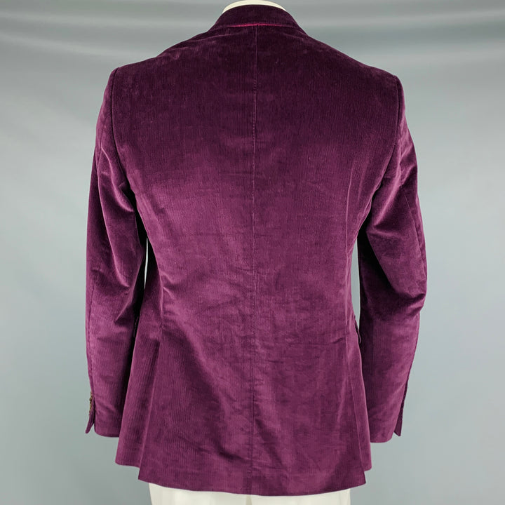 ETRO Size 42 Purple Corduroy Cotton Blend Notch Lapel Sport Coat