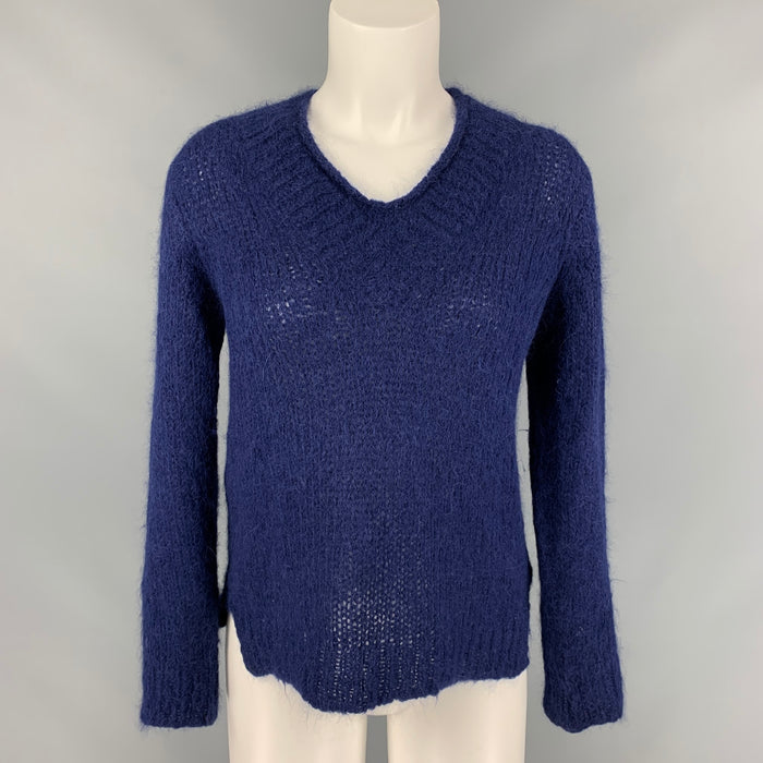 COMME des GARCONS TRICOT Talla L Suéter texturizado en mezcla de alpaca verde azulado