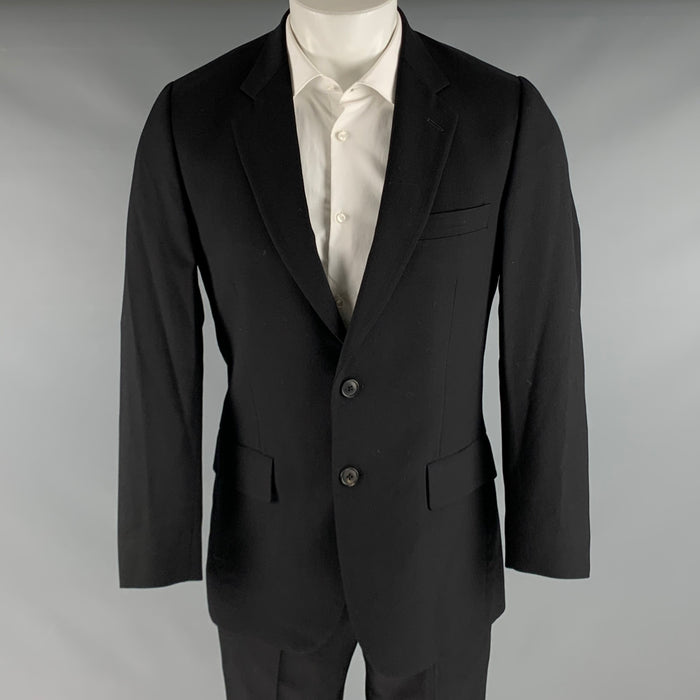 PAUL SMITH Talla 38 Traje de solapa de muesca de lana negro