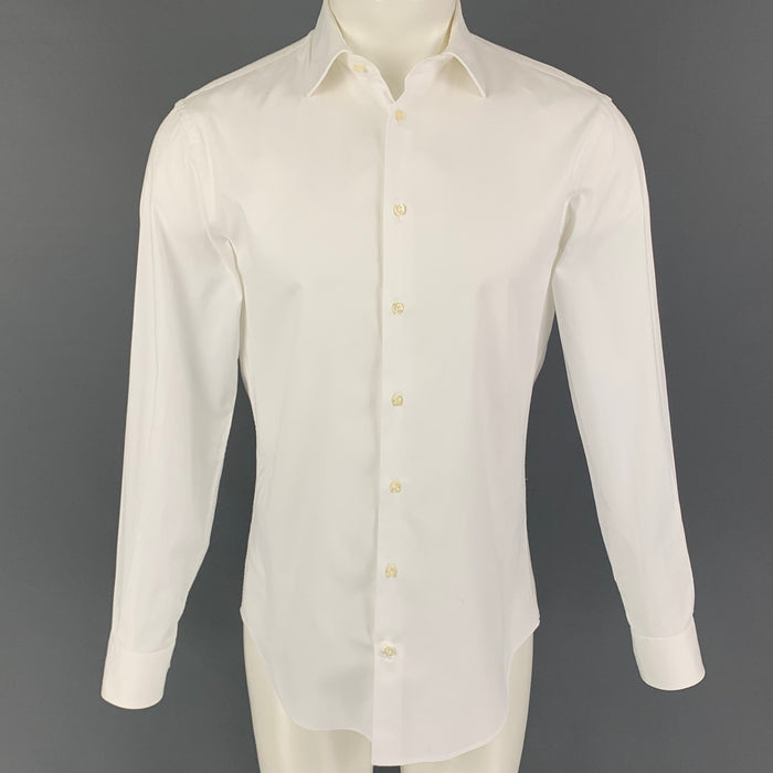 ARMANI COLLEZIONI Size S White Cotton Button Up Long Sleeve Shirt