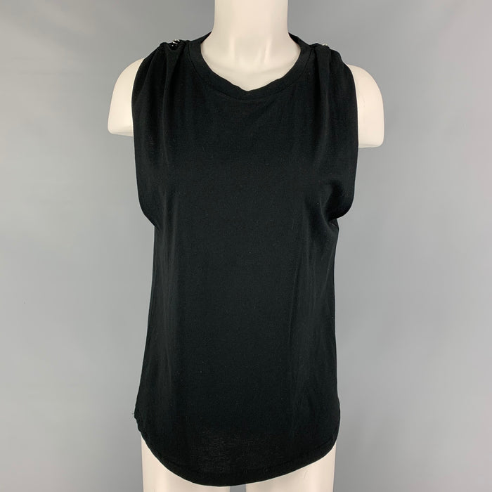 ISABEL MARANT Size 2 Black Cotton Casual Top