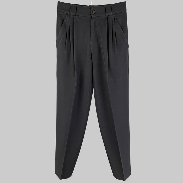 Vintage GIANNI VERSACE Size 28 Black Pleated Wool High Waisted Dress Pants
