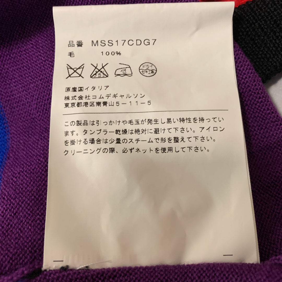 VETEMENTS X CDG SS17 Gay Flag Size M Multi-Color Wool Crew-Neck Pullover