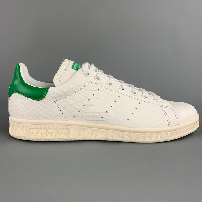 ADIDAS x STAN SMITH Recon Size 8.5 White Textured Leather Sneakers