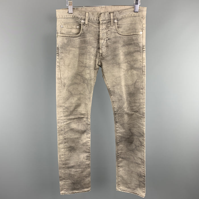DIOR HOMME Size 28 x 27 Grey Washed Cotton / Elastane Button Fly Jeans