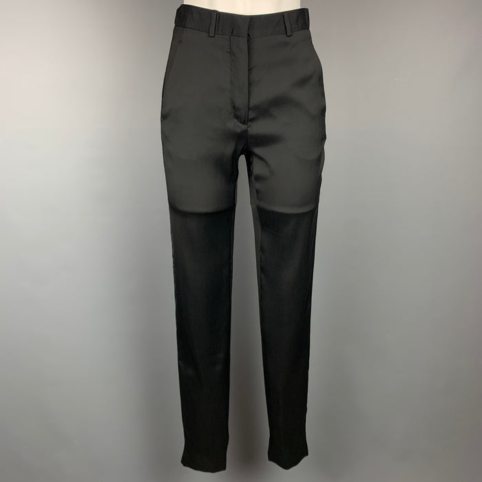MAISON MARTIN MARGIELA Size 2 Black Viscose Blend Narrow Leg Dress Pants