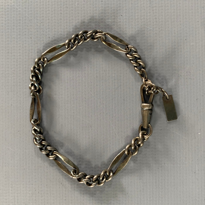 SAINT LAURENT Silver Tone Link Metal Bracelet