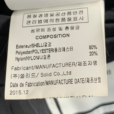 WOOYOUNGMI Size 44 Black Polyester Blend Notch Lapel Sport Coat
