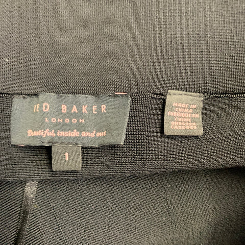 TED BAKER Size S Black Viscose Blend A-Line Above Knee Skirt