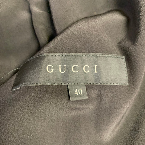GUCCI Size 4 Black Silk Shawl Collar Jacket Blazer