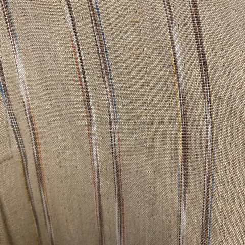 ISSEY MIYAKE Size S Tan Brown Stripe Cotton Shirt Jacket