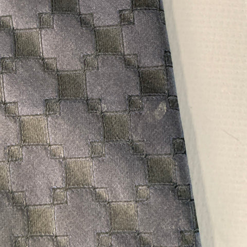 BIAGIOTTI UOMO Black Navy Checkered Silk Jacquard Tie