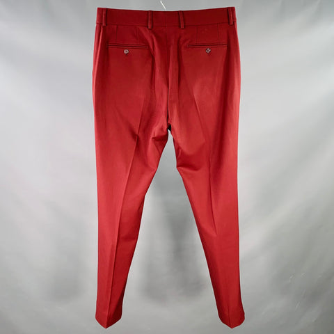 DOLCE & GABBANA Size 38 Burgundy Wool Blend Tapered Zip Fly Dress Pants