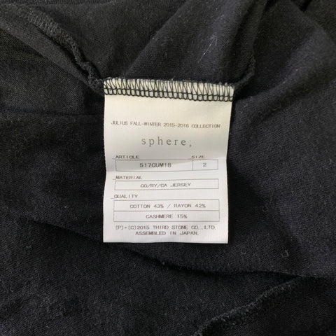 JULIUS Taille S Pull Oversize Noir Coton Cachemire Rayonne