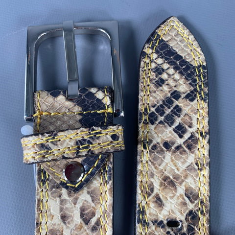 DONALD J PLINER Size 38 Beige Brown Animal Print Faux Leather Belt