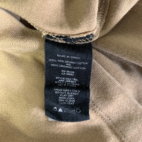 THEORY Size M Tan Solid Cotton Crew-Neck T-shirt