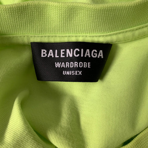 BALENCIAGA Size M Yellow Neon Crew Neck T Shirt