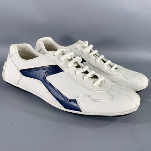 PRADA Size 7.5 -Monte Carlo- White Navy Color Block Sneakers