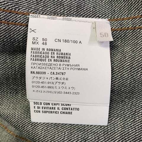 PRADA Size M Blue Indigo Cotton Denim Button Up Trucker Jacket