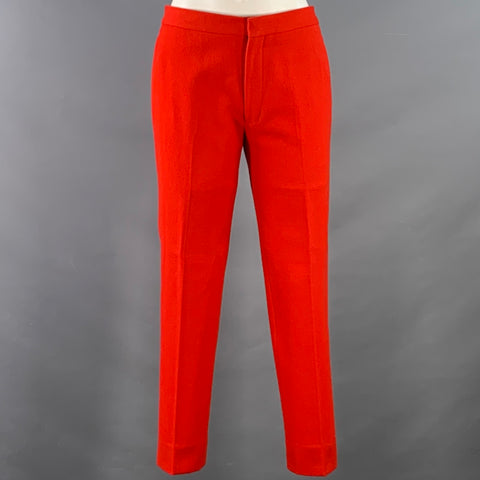 GIVENCHY FW12 Size S Red Twill Wool Cotton Notch Lapel Suit