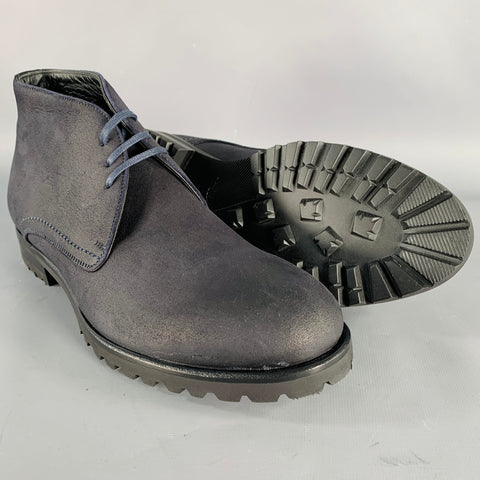 HARRYS OF LONDON Bottines à lacets Griffen en cuir nubuck noir, taille 8