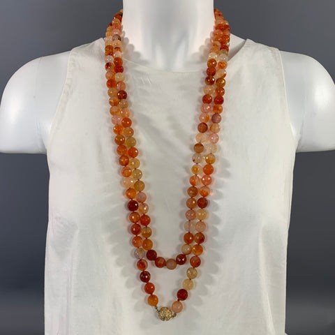 NO BRAND Orange Tan Stone Necklace