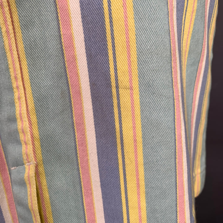 ESCADA Size M Blue Multi Color Cotton Blend Stripe Five Pockets Mini Skirt