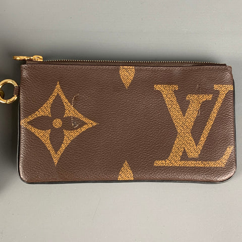 LOUIS VUITTON Brown Beige Monogram Coated Canvas Handbag