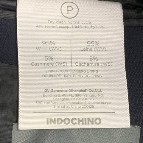 INDOCHINO Size 38 Navy Black Contrast Trim Wool Cashmere Tuxedo