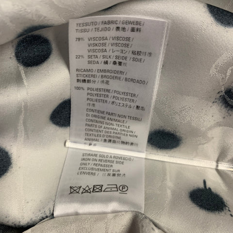 BALENCIAGA Size S White Black Polka Dot Viscose Silk Long Sleeve Shirt