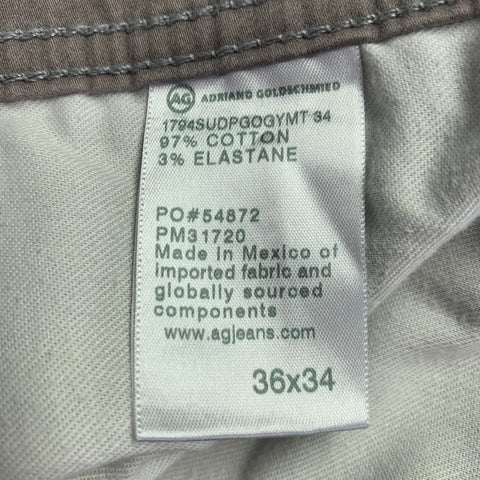 ADRIANO GOLDSCHMIED Taille 36 Everett Gris Taupe Coton Mélangé Jean Coupe Pantalon Décontracté