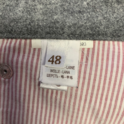 BRUNELLO CUCINELLI Taille 32 Gris Chiné Laine Boutons Braguette Pantalon Décontracté