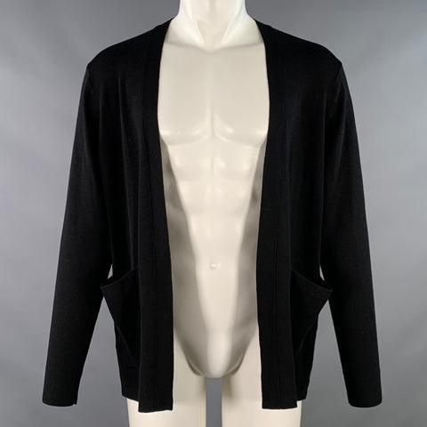 COS Size M Black Wool Two Pockets Open Front Cardigan