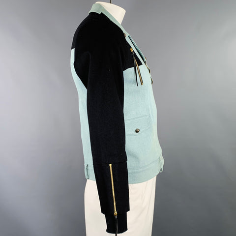 PROJECT WHITE ELEPHANT Size XL Black Blue Cotton Blend Jacket